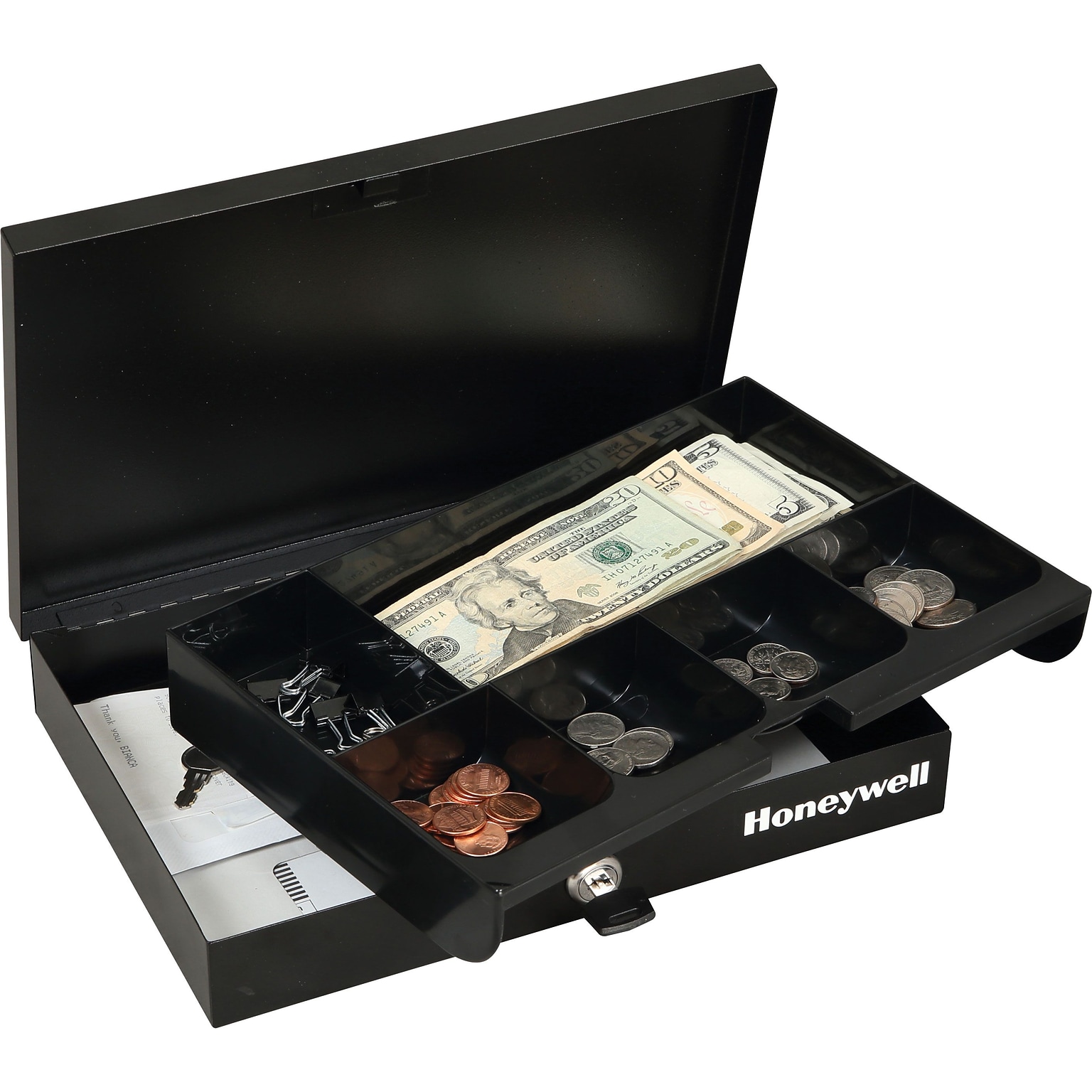 Honeywell Low Profile Cash Box, 6 Compartments (6212)