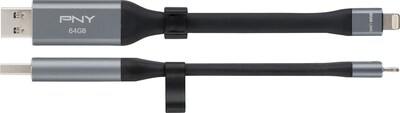 PNY Duo-Link On-the-Go 64GB USB 3.0 Flash Drive (P-FDI64GLA02GC-RB)