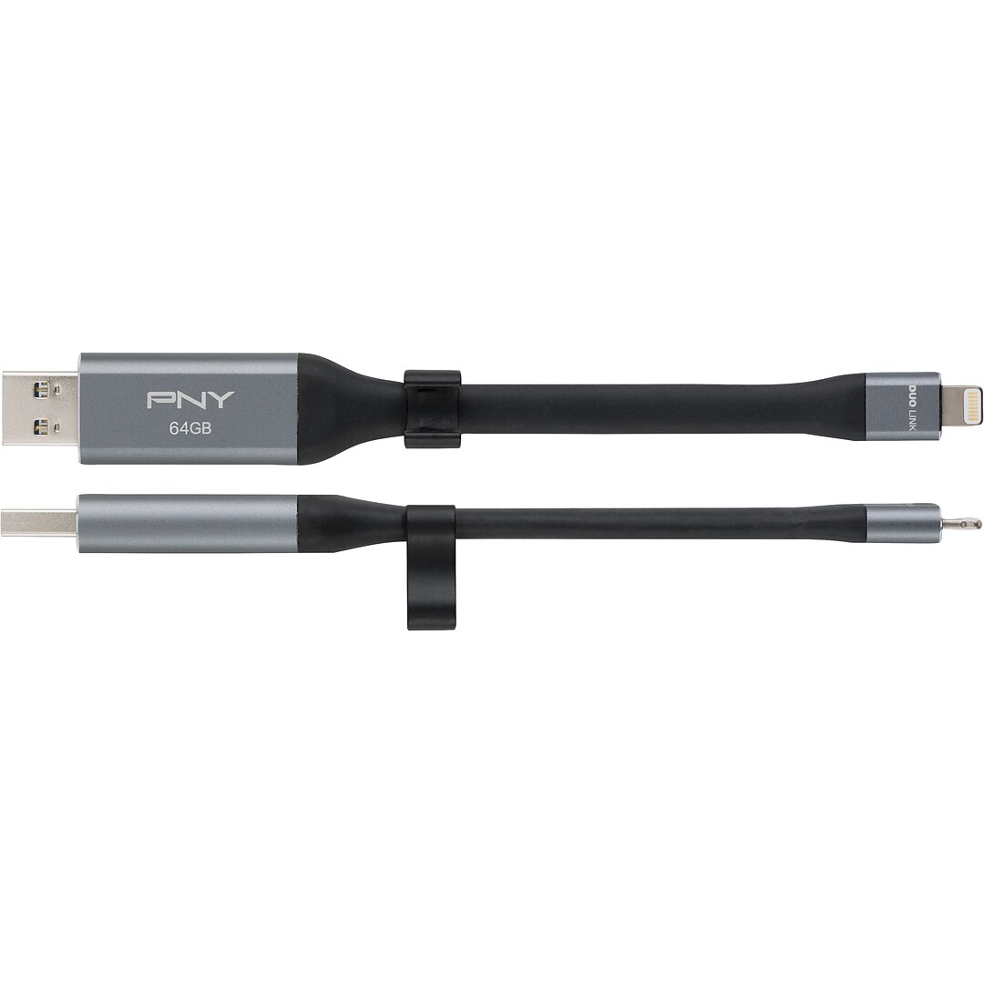 Pny Duo Link On The Go 64gb Usb 3 0 Flash Drive P Fdi64gla02gc Rb Quill Com