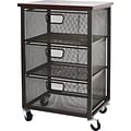 Easy 2 Go Wood top storage unit with 3 meshed metal drawers