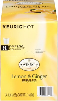 Twinings Lemon and Ginger Herbal Tea, 24 Count Exp 28 Oct 2026