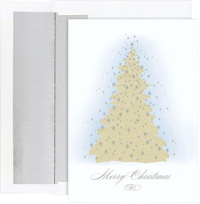 Great Papers!® Frosted Tree Boxed Holiday Cards & Envelopes, 16/Pack (823300)