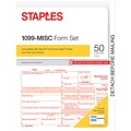 Staples 2017Tax Forms, 1099-Misc Inkjet/Laser, 50-Pack