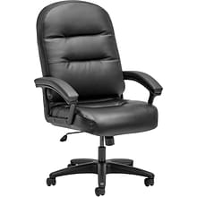 HON Leather Executive Chair, Fixed Arms, Black (HON2095HPWST11T)