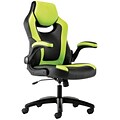 Sadie Racing Style Bonded Leather Gaming Chair, Black/Green (BSXVST914)