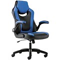 Sadie Racing Style Bonded Leather Gaming Chair, Black/Blue (BSXVST913)