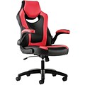 Sadie Racing Style Bonded Leather Gaming Chair, Black/Red (BSXVST912)