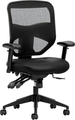 HON Prominent 2-Way Arms Mesh/Leather High-Back Task Chair, Black (BSXVL532SB11)