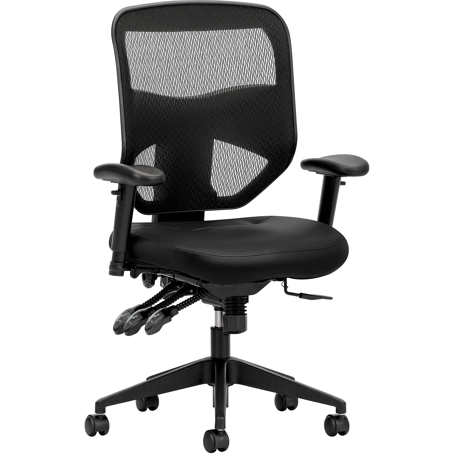 HON Prominent 2-Way Arms Mesh/Leather High-Back Task Chair, Black (BSXVL532SB11)