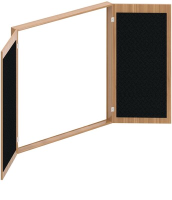 Offices To Go 48" x 48" Presentation Board with Doors, Autumn Walnut Laminate (SL4848VB-AWL)