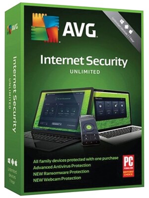 AVG Internet Security 2019, Unlimited 1 Year for Windows/Mac (1-1000 Users) [Download]