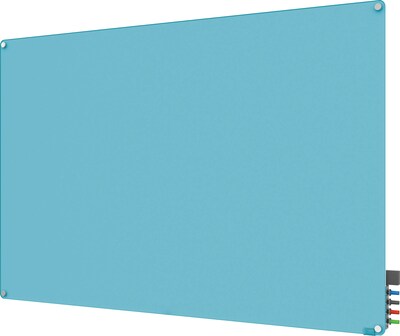 Ghent® Harmony Magnetic Glass Markerboard With Round Corner, Blue, 4 x 6 (HMYRM46BE)