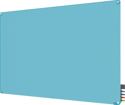 Ghent® Harmony Magnetic Glass Markerboard With Round Corner, Blue, 4 x 8 (HMYRM48BE)