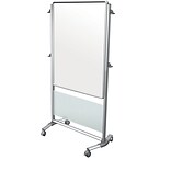 Ghent Nexus Easel, Double-Sided Mobile Porcelain Magnetic Whiteboard, Frosted, 76-1/8H x 40-3/8W