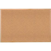 Ghent Traditional Natural Cork Bulletin Board, Wood Frame, 4W x 3H (1434-1)