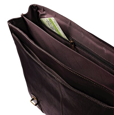 SAMSONITE LEATHER FLAPOVER CASE BLACK