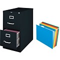 FREE File Folders When You Buy A Quill 2-Drawer Letter Size Vertical File Cabinet, Black (26.5-Inch)