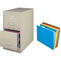 FREE File Folders When You Buy A Quill 2-Drawer Letter Size Vertical File Cabinet, Putty (26.5-Inch)