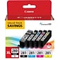 Canon 280XL/281 Black High Yield and Photo Black/Cyan/Magenta/Yellow Standard Yield Ink Cartridge, 5/Pack   (2021C007)