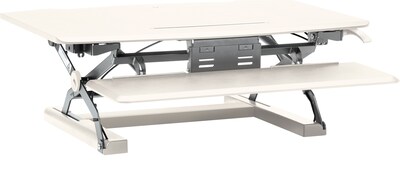 HON 35"W Desktop Riser with Keyboard Tray, White (BSXRISERWHT)