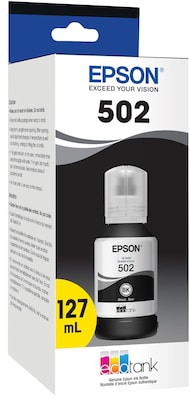 Epson T502 Black, Cyan, Magenta, Yellow Standard Yield Ink Bottles, 4/Pack