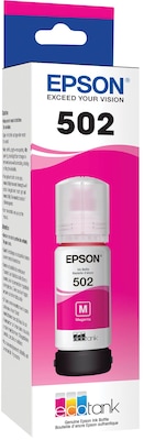 Epson T502 Black, Cyan, Magenta, Yellow Standard Yield Ink Bottles, 4/Pack