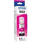 Epson T502 Black, Cyan, Magenta, Yellow Standard Yield Ink Bottles, 4/Pack