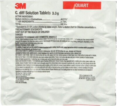 3M C. Diff Solutions Disinfectant, 140 Tablets, 2/Carton (85938)