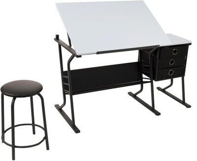 Studio Designs 46 Wood Steel Study Corner Desk Purple Spatter