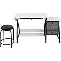 Studio Designs™ Comet 50 Steel Craft Center Adjustable Top Table, Black/White (13326)