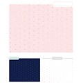 Eccolo Pindot Top Tab File Folders, 3 Tab, Letter Size, 9/Pack (ST617A)