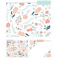 Eccolo Modern Floral Top Tab File Folders, Letter Size, 3 Tab, 9/Pack (ST617B)