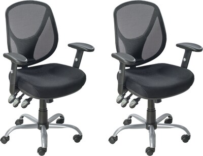 BOGO Quill Acadia Ergonomic Mesh Mid-Back Office Chair with Arms, Black