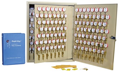 MMF Industries™ STEELMASTER® Dupli-Key® Two-Tag Cabinet, Sand, 240 Key Capacity, 20 1/8H x 16 1/2W x 4 7/8D
