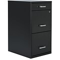 Quill Brand® 3-Drawer Vertical File Cabinet, Locking, Letter, Charcoal, 18D (52154)