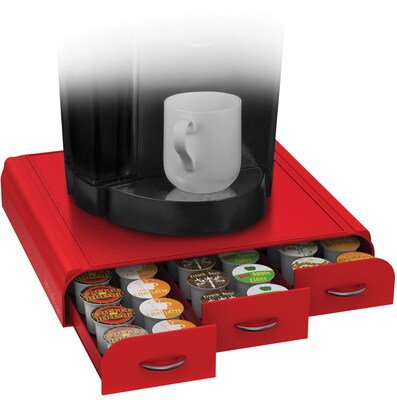 Mind Reader Anchor Coffee Pod Storage Drawer For 36 K-Cup, Red (TRY3PC-RED)