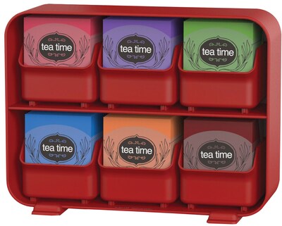 Mind Reader Clutch 6 drawer Tea Bag Holder, Red (STBORG-RED)