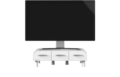 Mind Reader Perch PC, Laptop, iMac Monitor Stand and Desk Organizer, White (MONSTA3D-WHT)