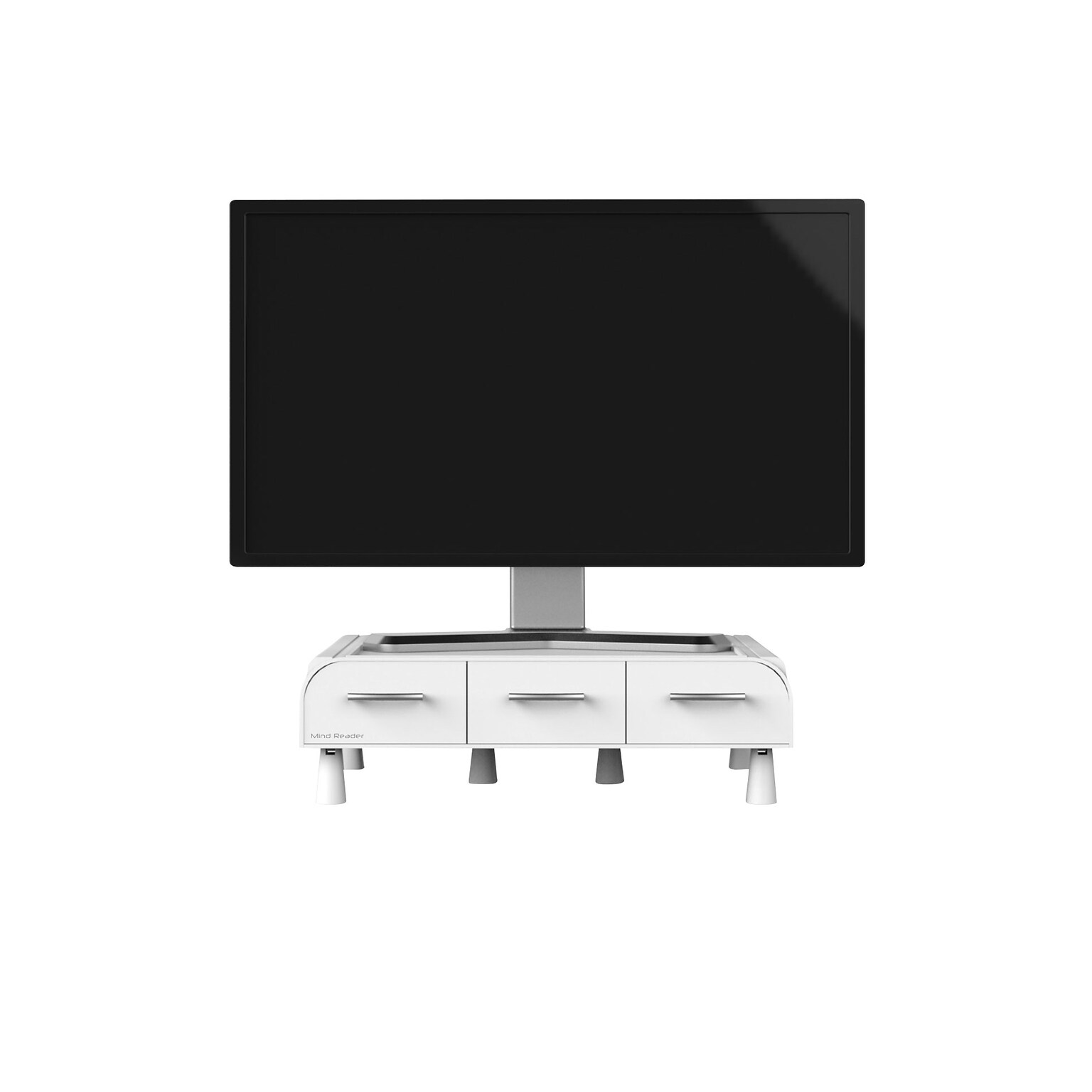 Mind Reader Perch PC, Laptop, iMac Monitor Stand and Desk Organizer, White (MONSTA3D-WHT)