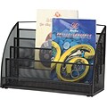 Mind Reader 4 Pocket Magazine Rack, Black Metal Mesh (MAGRACKSM-BLK)