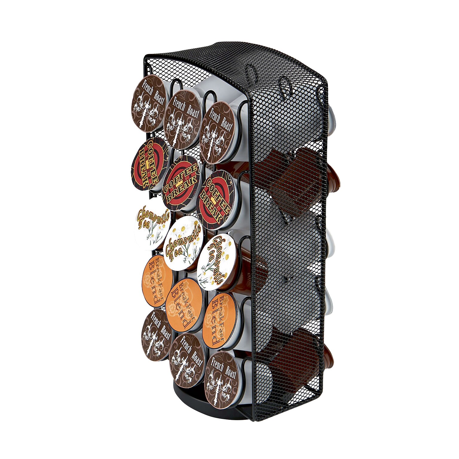 Mind Reader Metal Mesh Coffee Pod Carousel, Holds 30, Black (CRSMESH-BLK)