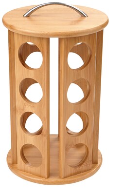 Mind Reader Bamboo Coffee Pod Carousel 24 Capacity , Brown (CRS-BRN)