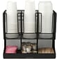 Mind Reader 'Flume' 6 Compartment Coffee Condiment and Cup Organizer, Black Metal Mesh (UPRIGHT6MESH-BL)