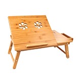 Mind Reader Bamboo Laptop Bed Tray With Cooling, Brown (COOLTRAYBM-BRN)