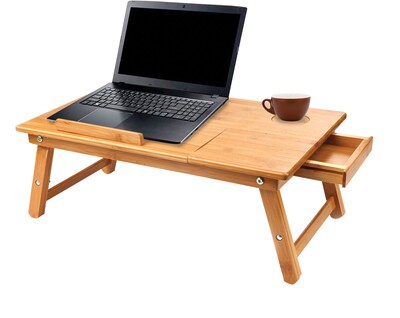 Mind Reader Bamboo Laptop Bed Tray With Cooling, Brown (COOLTRAYBM-BRN)
