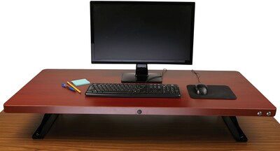 Mind Reader Electric Powered Adjustable Standing Desk with Color Coded Buttons, Brown (SDELEC-BRN)