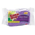 Scotch-Brite® Stay Clean Scrub Sponge, Purple, 3/Pack