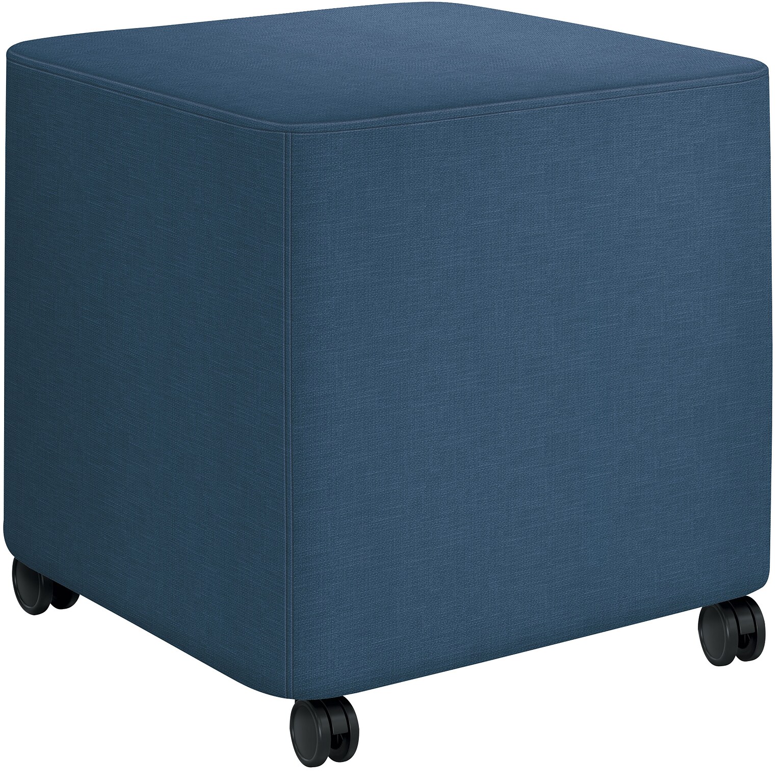 HON Flock Fabric Cube Ottoman, Jet (HONFLCO1PNS7)