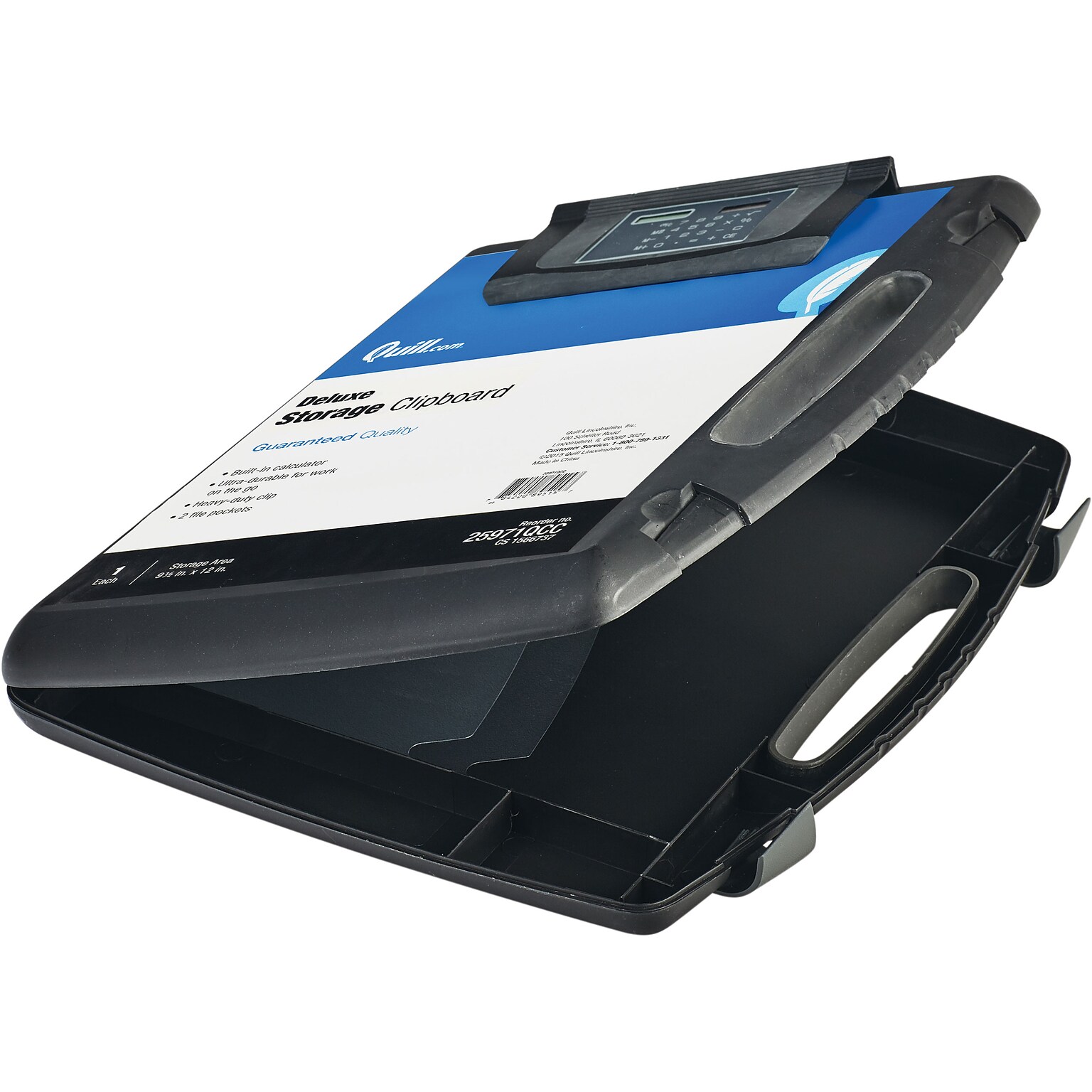 Quill Brand® Plastic Deluxe Storage Clipboard with Calculator, Legal