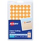 Avery  05062 Removable Self-Adhesive Round Paper Color-Coding Label, Orange, 1/2(Dia), 840/Pack